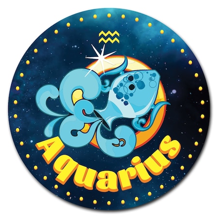 Aquarius Circle Vinyl Laminated Decal